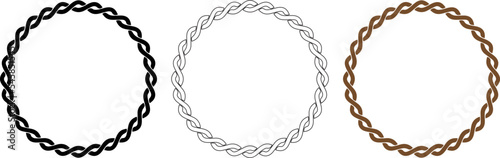 Rope circle vector black , line