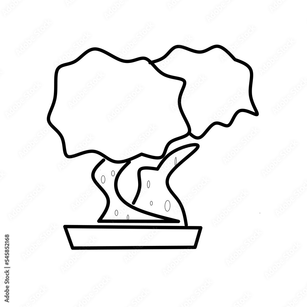 Bonsai tree illustration vector simple design
