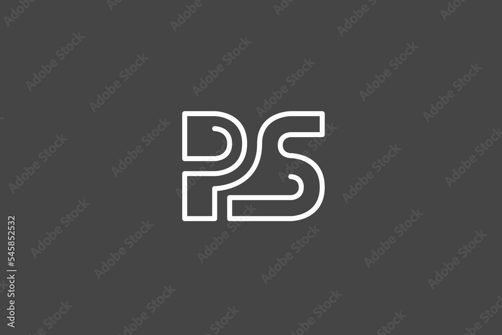 Illustration vector graphic of letter PS line art Illustration vector graphic of letter PS line art