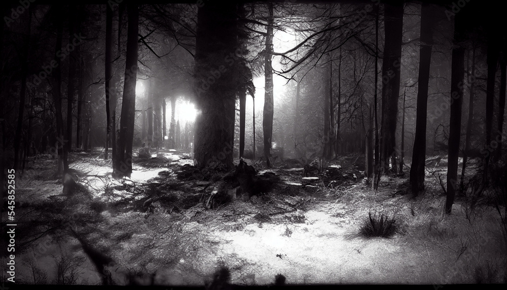 Fototapeta premium Mysterious forest in the night