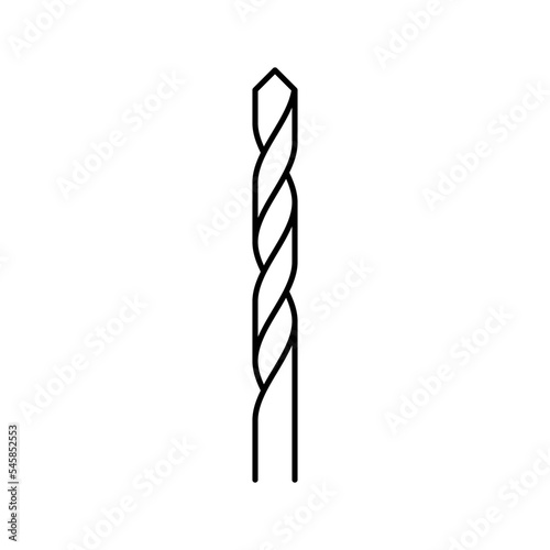 twist drill bit line icon vector illustration