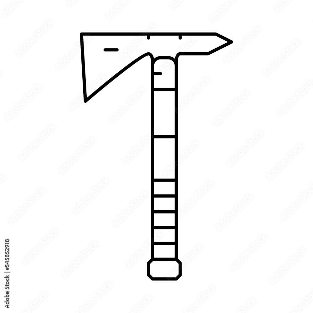 tactical axe hatchet line icon vector illustration
