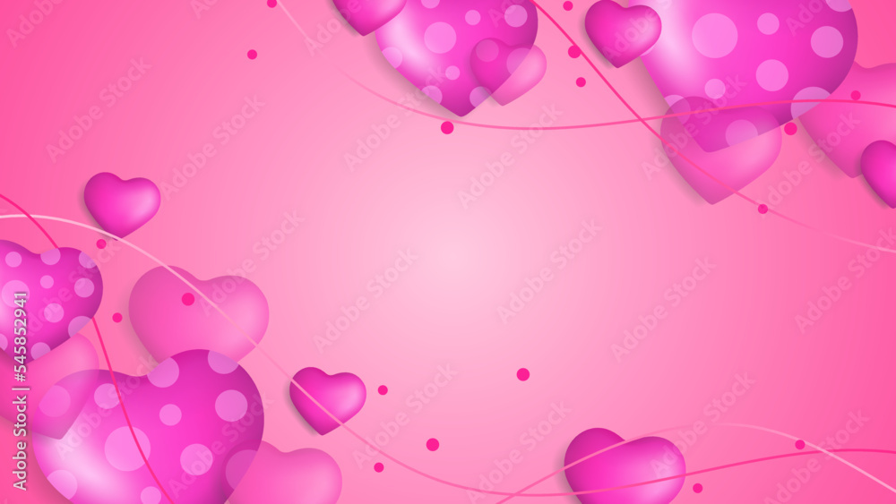 Red, pink and white Valentine christmas new year 3d design background with love heart shaped balloon. Vector illustration, greeting banner, card, wallpaper, flyer, poster, brochure, wedding invitation Red, pink and white Valentine christmas new year 3d design background with love heart shaped balloon. Vector illustration, greeting banner, card, wallpaper, flyer, poster, brochure, wedding invitation