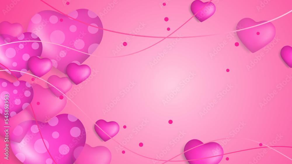 Red, pink and white Valentine christmas new year 3d design background with love heart shaped balloon. Vector illustration, greeting banner, card, wallpaper, flyer, poster, brochure, wedding invitation Red, pink and white Valentine christmas new year 3d design background with love heart shaped balloon. Vector illustration, greeting banner, card, wallpaper, flyer, poster, brochure, wedding invitation