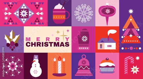 Happy Chinese New Year 2023 , Year of the Rabbit   Chinese hieroglyph  translation: "Happy New Year,  Rabbit"  Concept holiday greeting card, banner, poster, Vector flat illustration