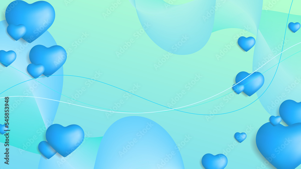 Blue purple Valentine christmas new year 3d design background with love heart shaped balloon. Vector illustration, greeting banner, card, wallpaper, flyer, poster, brochure, wedding invitation Blue purple Valentine christmas new year 3d design background with love heart shaped balloon. Vector illustration, greeting banner, card, wallpaper, flyer, poster, brochure, wedding invitation