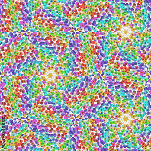 Colorful and bright spots pattern. Seamless rainbow dots bsckground.