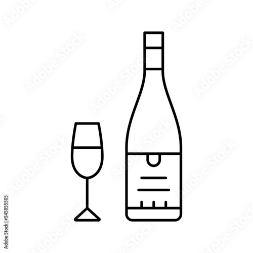 sauvignon blanc white wine line icon vector illustration