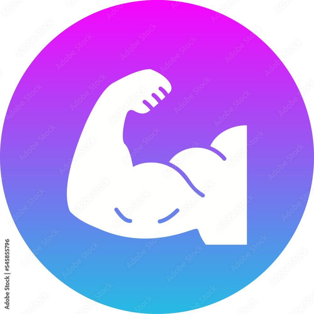 Biceps Gradient Circle Glyph Inverted Icon Biceps Gradient Circle Glyph Inverted Icon