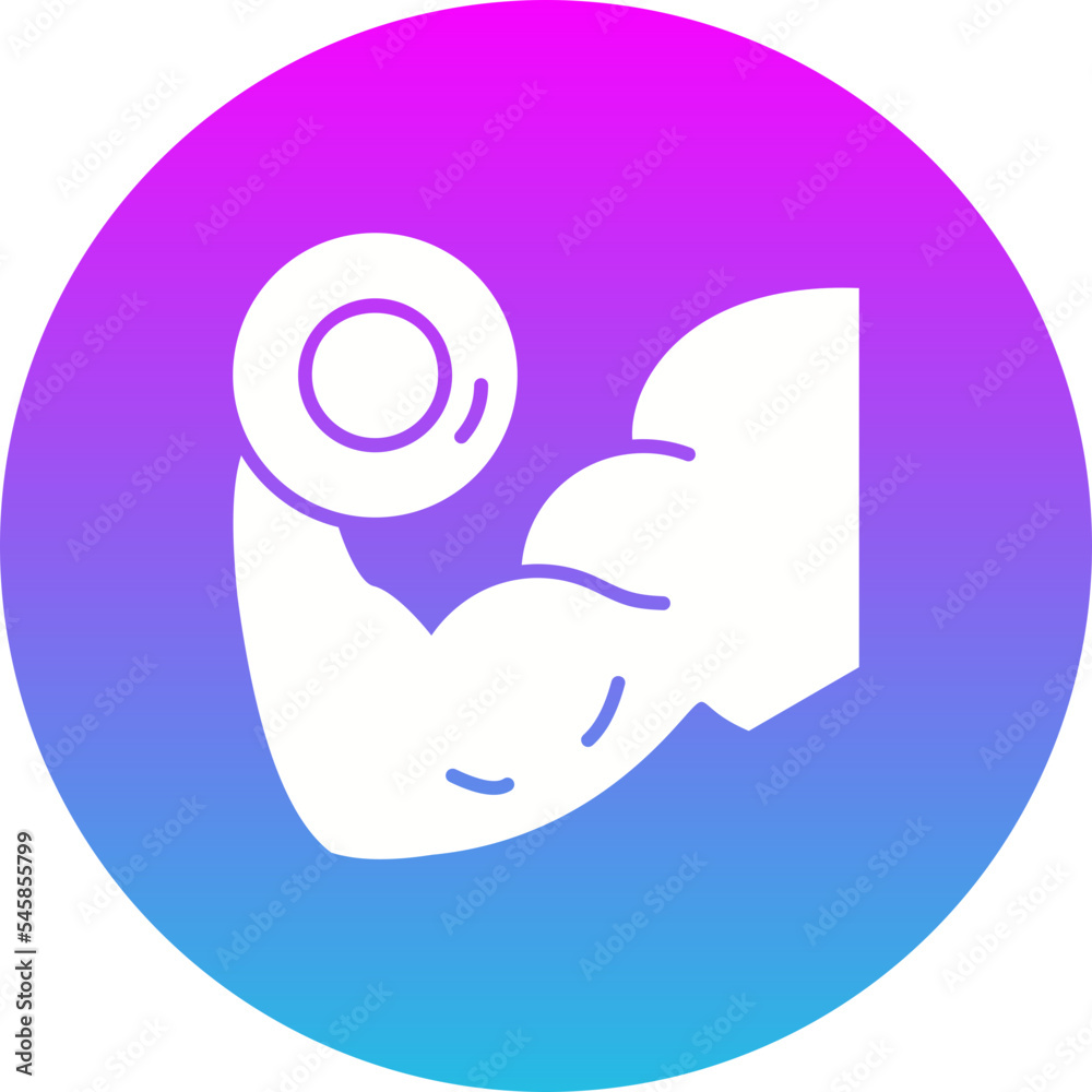 Arm Workout Gradient Circle Glyph Inverted Icon Arm Workout Gradient Circle Glyph Inverted Icon