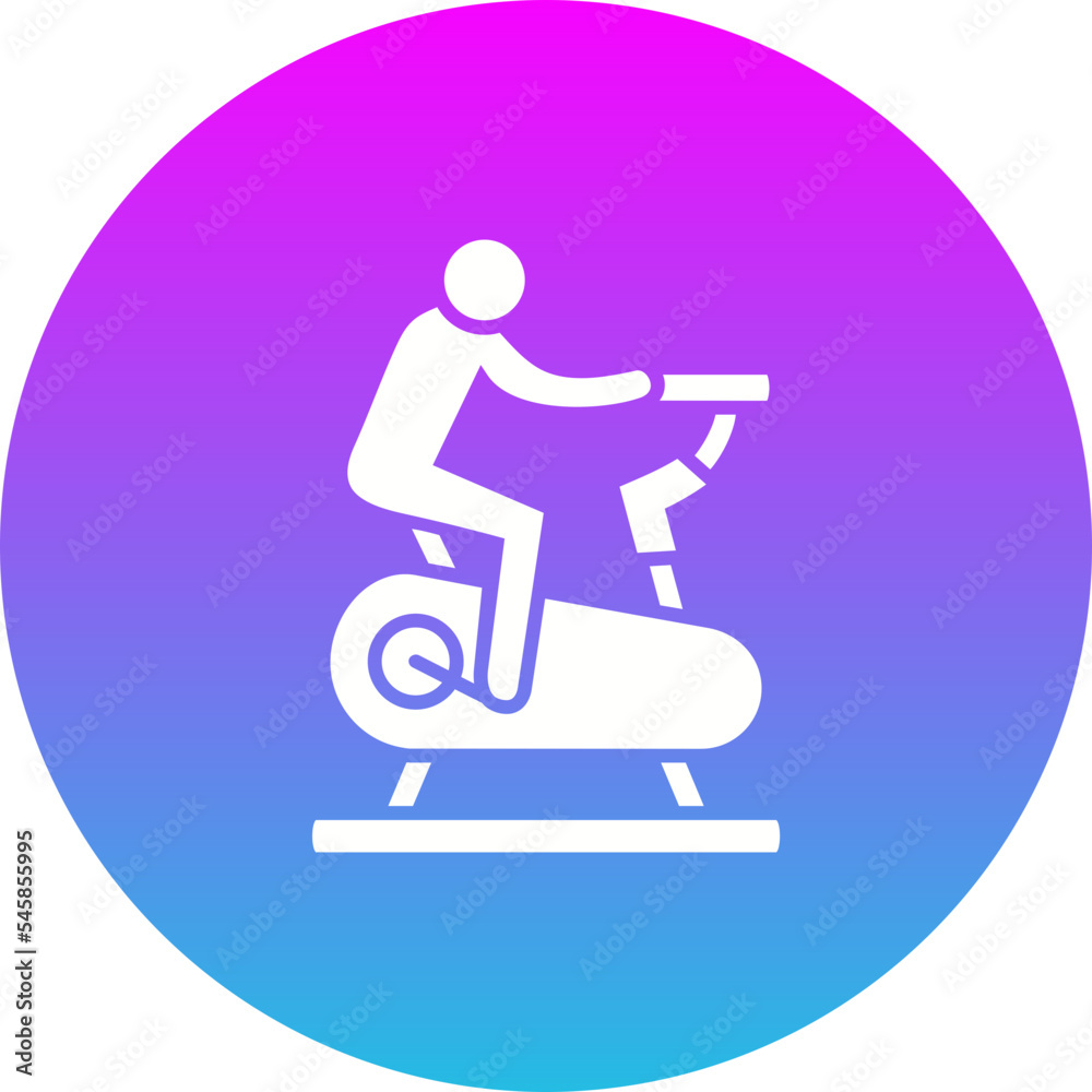 Stationary Bike Gradient Circle Glyph Inverted Icon