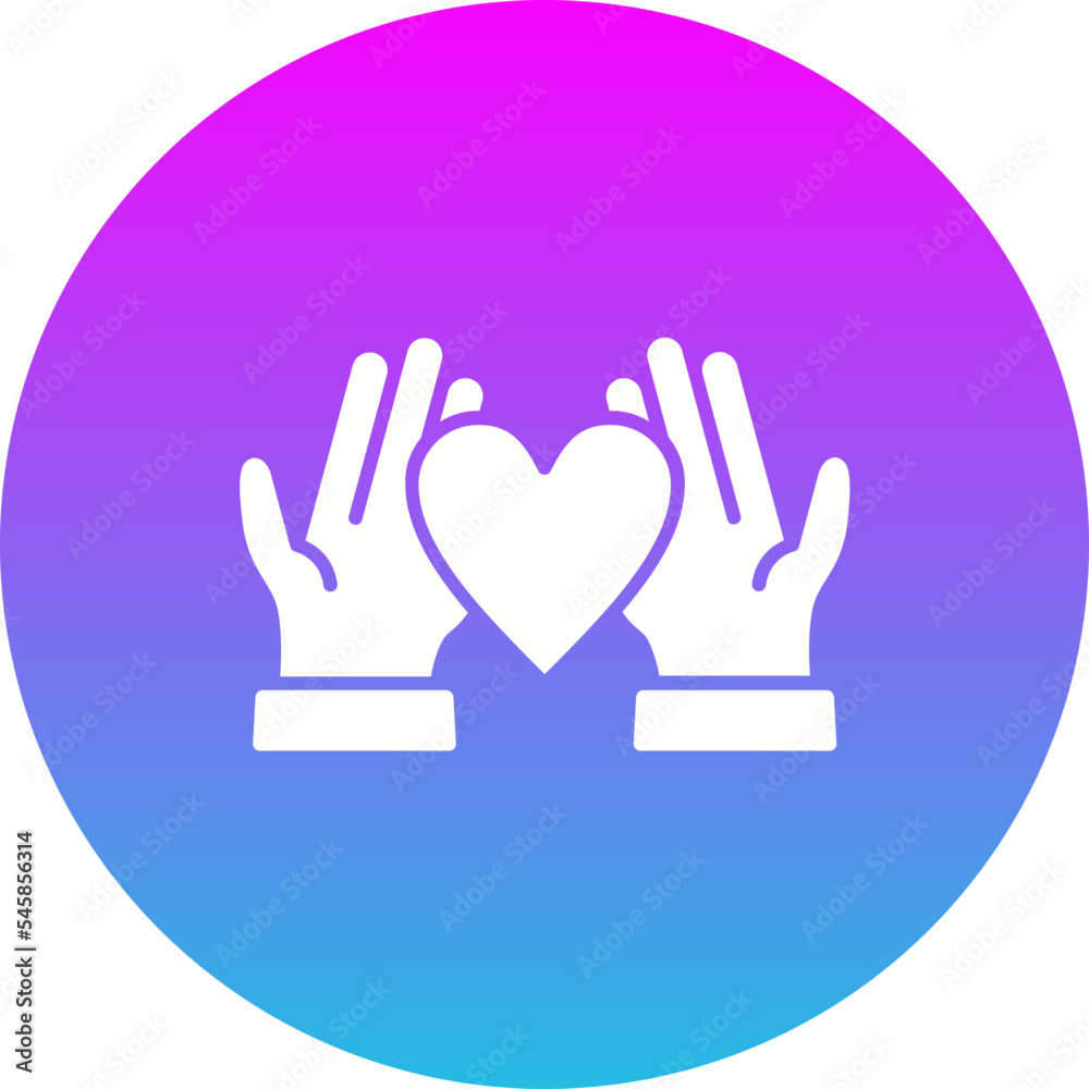 Obraz premium Give Love Gradient Circle Glyph Inverted Icon