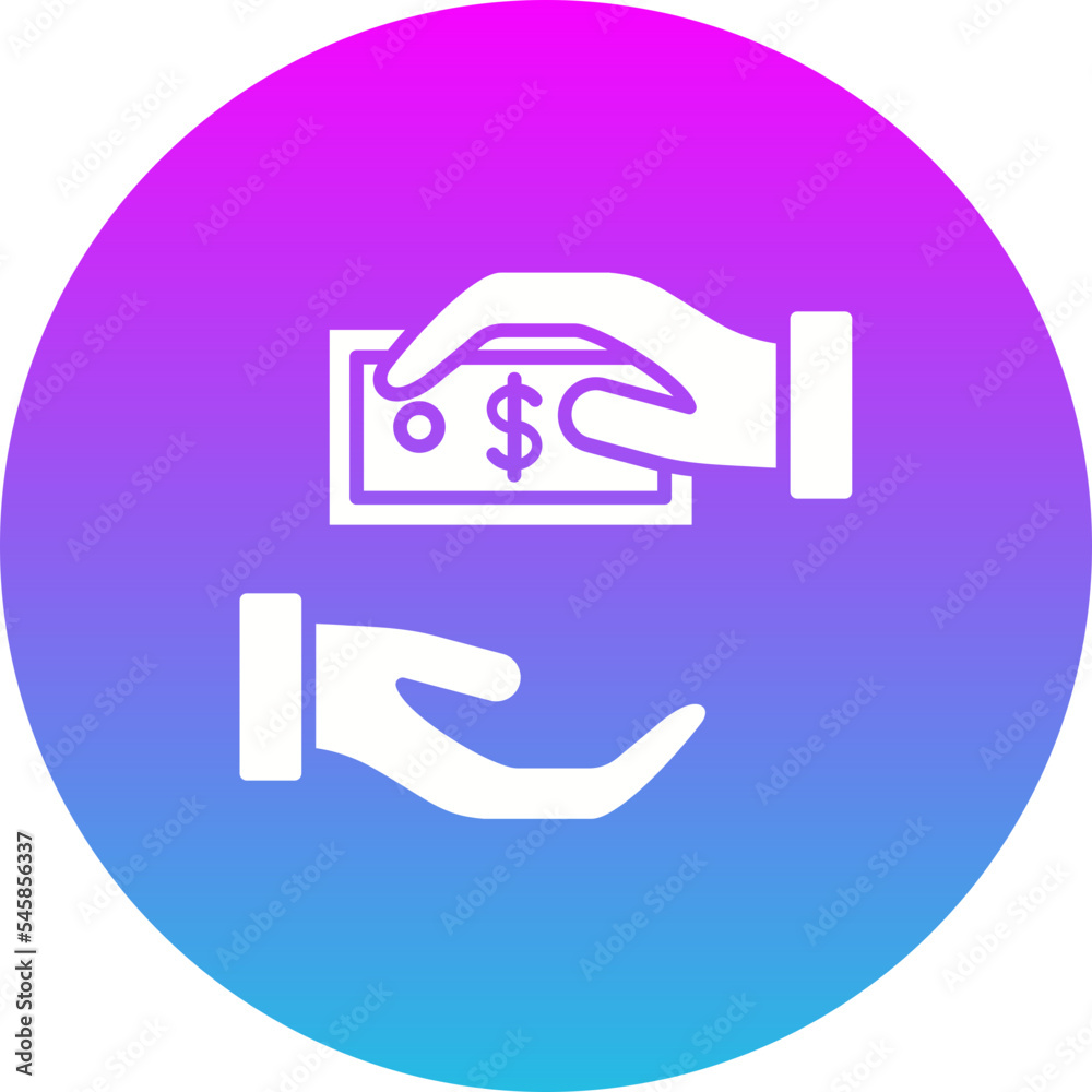 Give Money Gradient Circle Glyph Inverted Icon Give Money Gradient Circle Glyph Inverted Icon