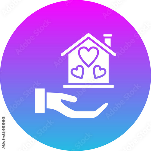Homeless Gradient Circle Glyph Inverted Icon