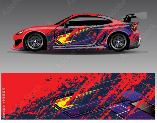 Car wrap decal design vector  custom livery race rally car vehicle sticker and tinting