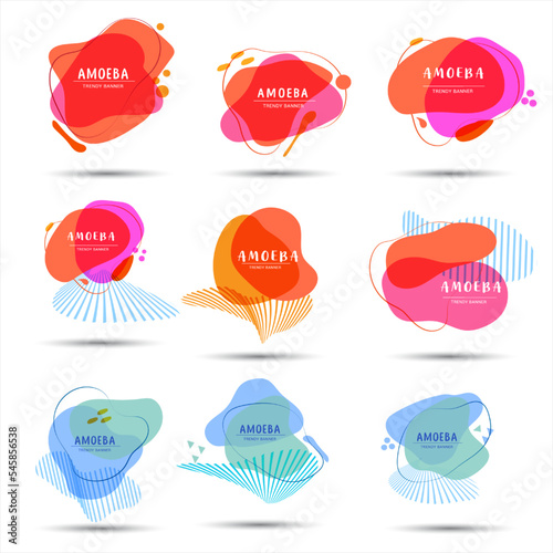 Set of trendy abstract. Vector colorful background