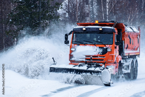 Snow removal equipment of municipal services during snow removal