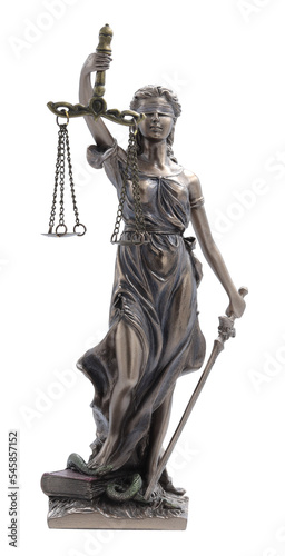 Foto Close up einer Justitia (Ilustitia) Statue frontal fotografiert