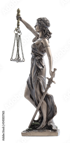 Bilde på lerret Close up einer Justitia (Ilustitia) Statue von der Seite fotografiert