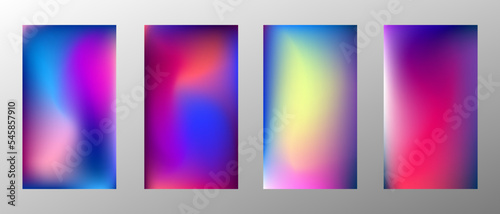 Wallpaper Mural Abstract bright gradient background. Set of 4 backgrounds. Creative modern vector illustration. Holographic spectrum for coating. Torontodigital.ca