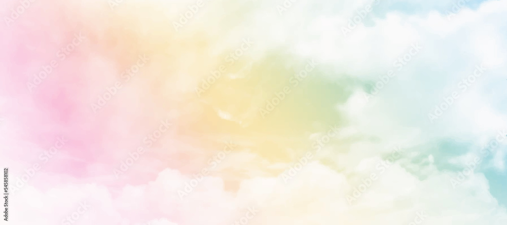 Pastel sky with cloud in bright morning.