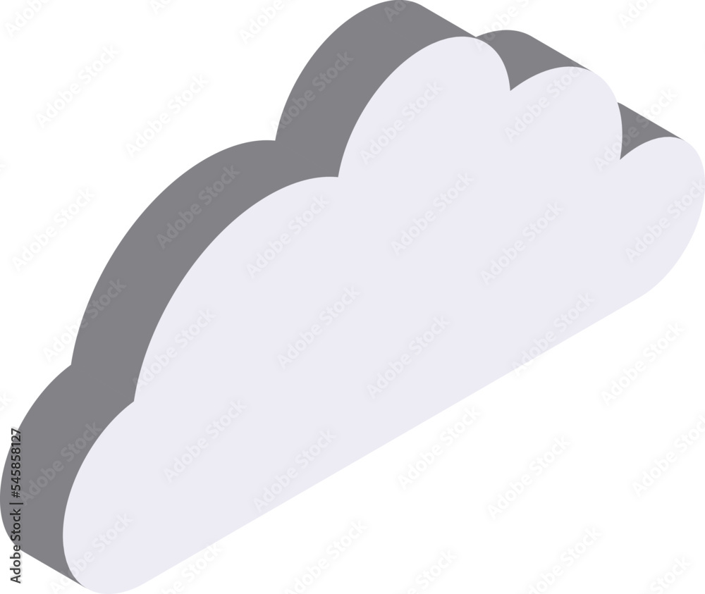 cloud illustration in 3D isometric style cloud illustration in 3D isometric style