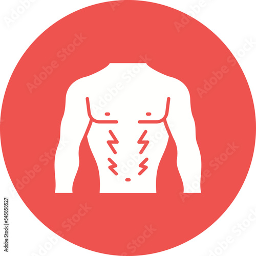 Body Pain Multicolor Circle Glyph Inverted Icon