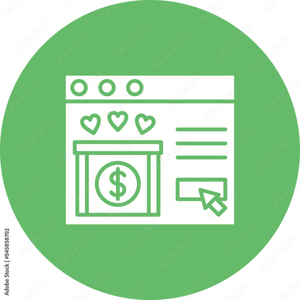 Online Donation Multicolor Circle Glyph Inverted Icon Online Donation Multicolor Circle Glyph Inverted Icon
