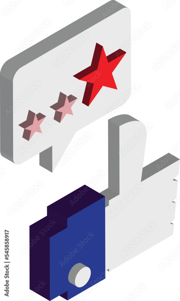 stars and reviews illustration in 3D isometric style stars and reviews illustration in 3D isometric style