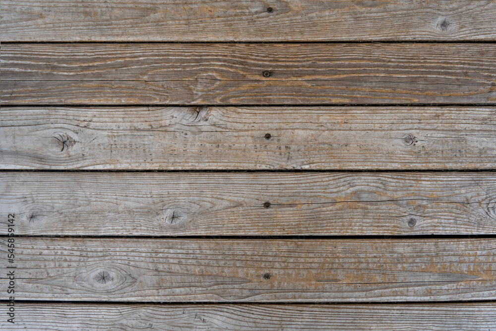 Horisonatal grey wood planks texture rural wood. Boards wall natural background. Old wood plank texture