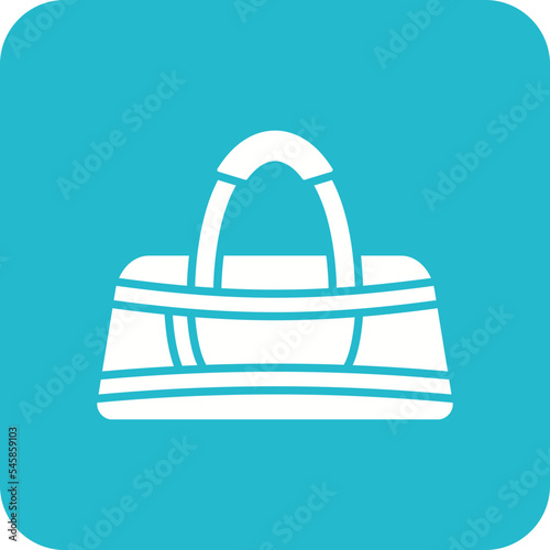 Gym Bag Multicolor Round Corner Glyph Inverted Icon