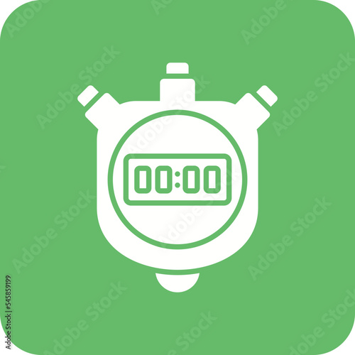 Stopwatch Multicolor Round Corner Glyph Inverted Icon