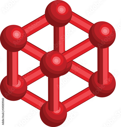 atoms and molecules illustration in 3D isometric style