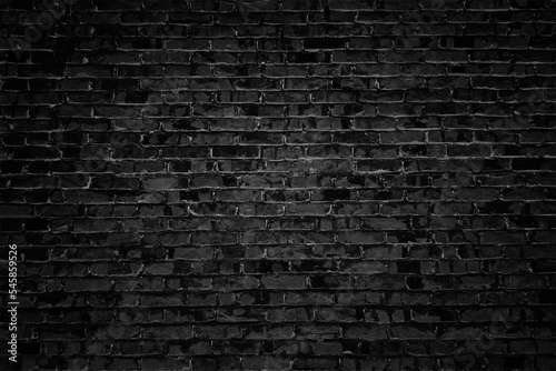 Black brick wall background abstract concrete wall or Old cement grunge background with black empty.