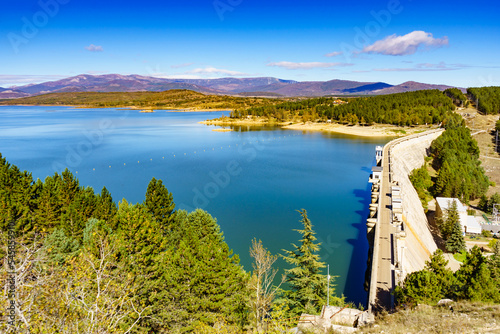 Dam on Embalse de Aguilar de Campoo, Spain. photo