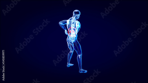 Abstract motion design of backpain and kidneys