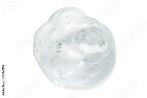 Transparent gel with bubbles isolated on transparent background, cosmetic product. photo