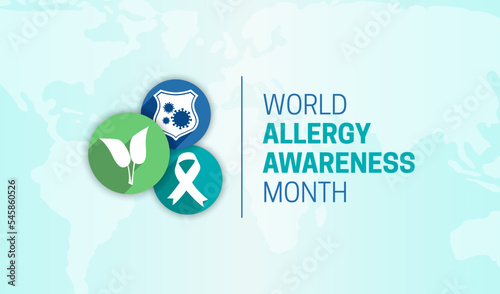 World Allergy Awareness Month Illustration Background with Icons