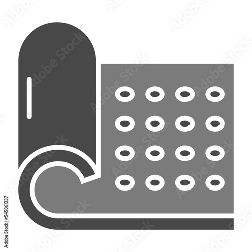 Yoga Mat Greyscale Glyph Icon