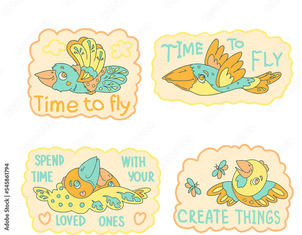 Collection of pictures with fantasy birds for gingerbread or cookies. Collection of pictures with fantasy birds for gingerbread or cookies.