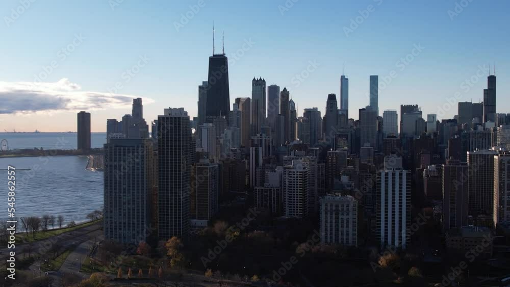 Chicago Lake shore drive an Downtown view from North Chicago Lake shore drive an Downtown view from North