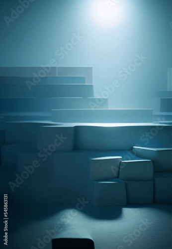 Abstract background modern futuristic graphic. Blue light background.