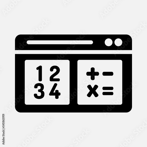 Mathematics learning icon in solid style, use for website mobile app presentation
