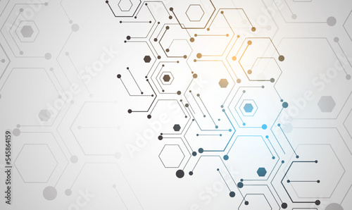 Abstract computer technology background with circuit board and  circle tech.Vector illustration