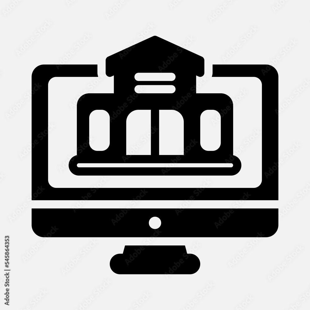 Elearning icon in solid style, use for website mobile app presentation Elearning icon in solid style, use for website mobile app presentation