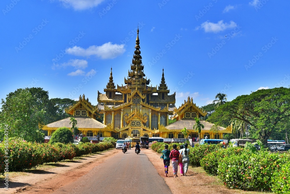 The beautiful palace in Myanmar. 
