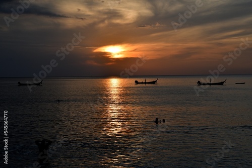 sunset on the sea