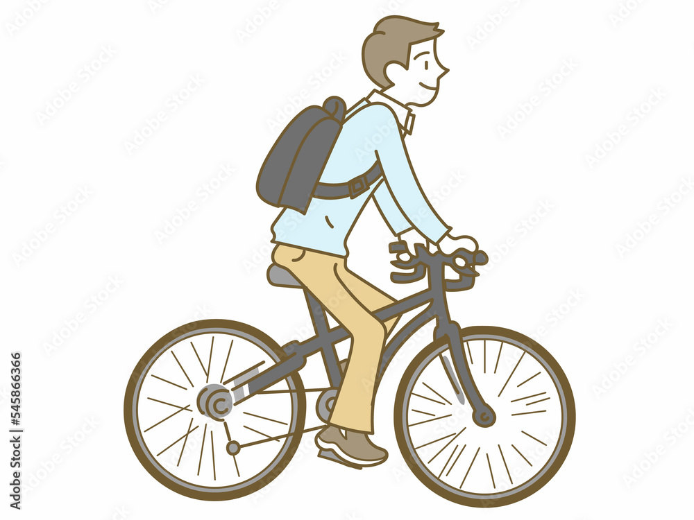 Obraz premium 自転車に乗る男性