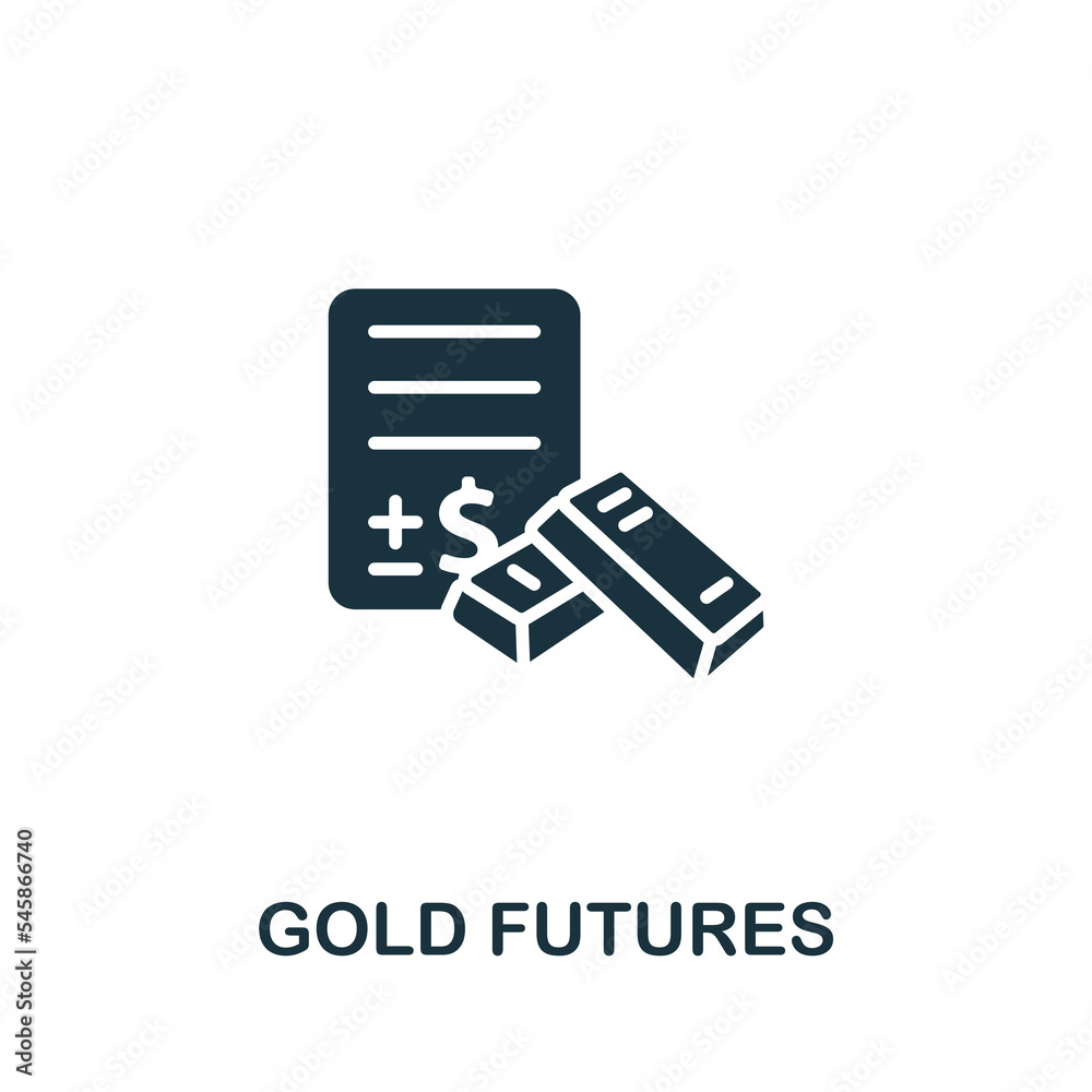 Gold Futures icon. Monochrome simple Investments icon for templates, web design and infographics Gold Futures icon. Monochrome simple Investments icon for templates, web design and infographics