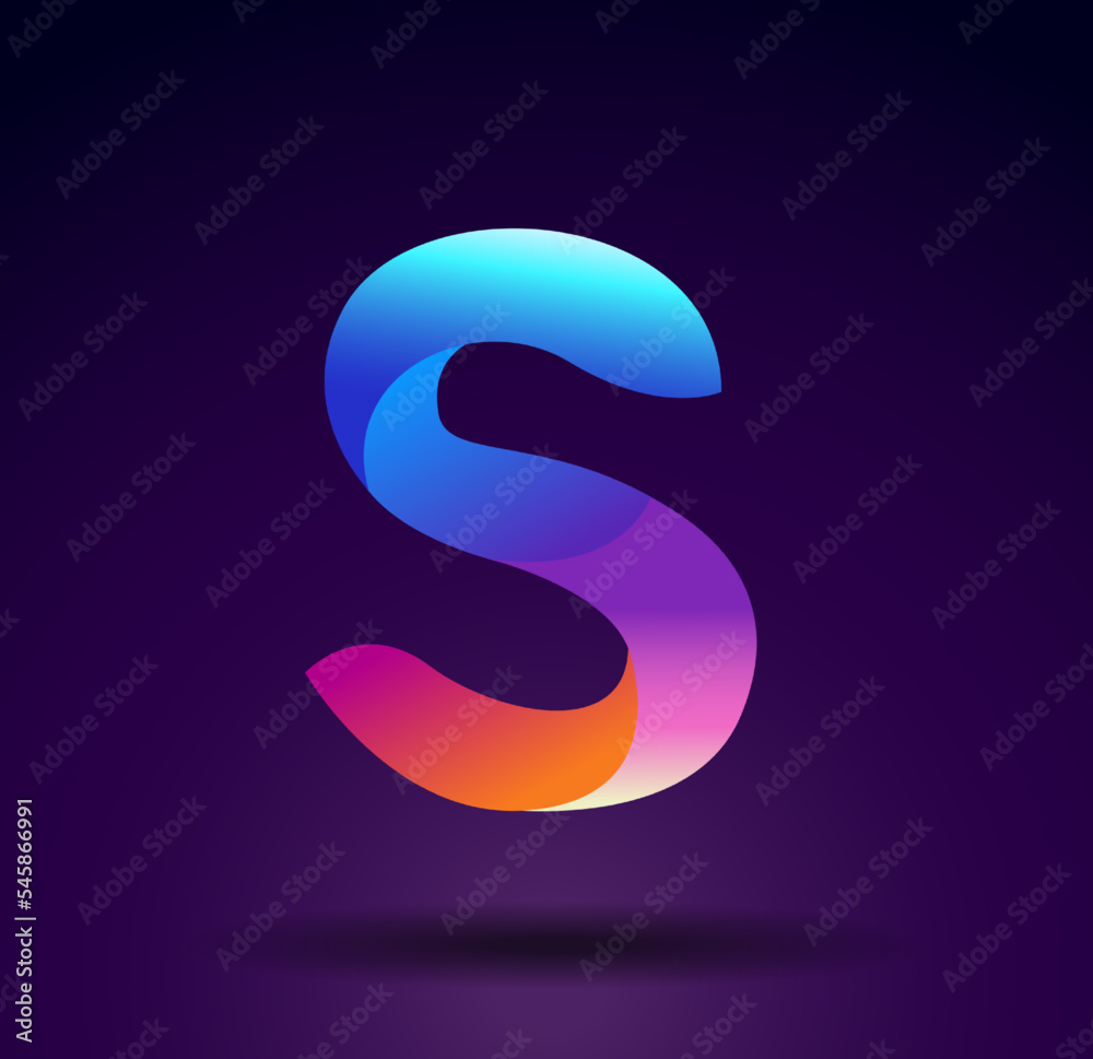 S logo colorful abstract shape, logo design, creative initial